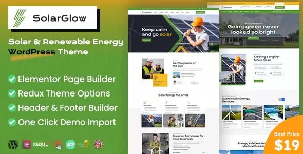 Solarglow Nulled Solar & Renewable Energy WordPress Theme Free Download