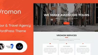 Vromon Nulled Tour & Travel Agency WordPress Theme Free Download