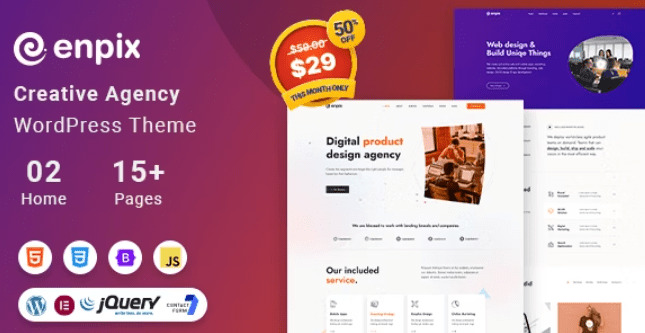 Enpix Digital Agency Creative Portfolio Theme Free Download