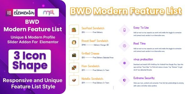 BWD Modern Feature List for Elementor v.1.0