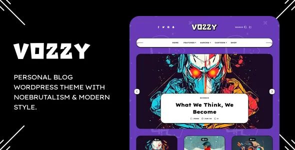 Vozzy Nulled Modern & Neobrutalism WordPress Theme Free Download