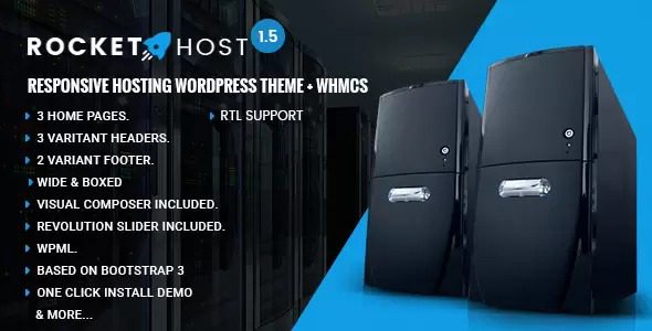 RocketHost Nulled Responsive Hosting WordPress Theme WHMCS Free Download