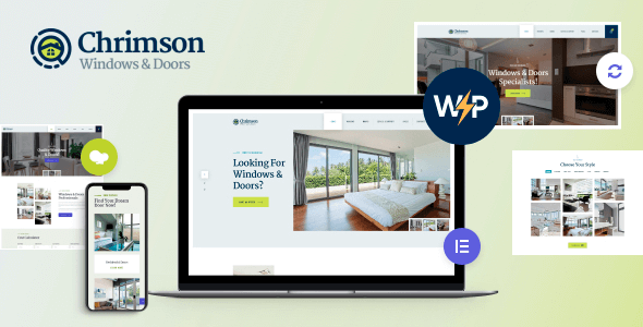 Chrimson v1.2.7 Windows & Doors Services Store WordPress Theme + Elementor