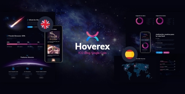 Hoverex 1.5.5 Cryptocurrency & ICO WordPress Theme + Spanish
