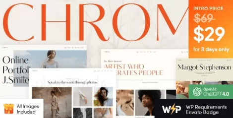 Chroma Photography Portfolio WordPress Theme Free Download