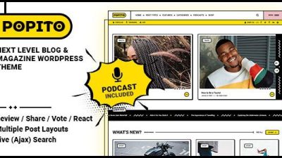 Popito v1.1.3 Blog & Magazine WordPress Theme