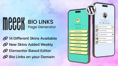 Meeek Nulled Elementor Bio Links Builder for WordPress Free Download