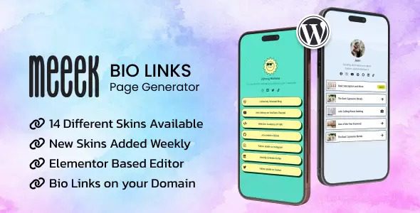 Meeek Nulled Elementor Bio Links Builder for WordPress Free Download