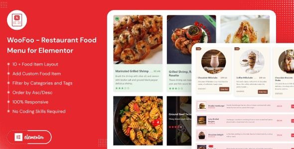 WooFoo v1.0.2 Restaurant Food Menu for Elementor