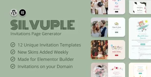 Silvuple Nulled Online Invitations Maker (Addon For Elementor) Free Download