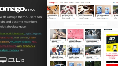 Omago News v3.0 User Profile Membership & Content Sharing Theme