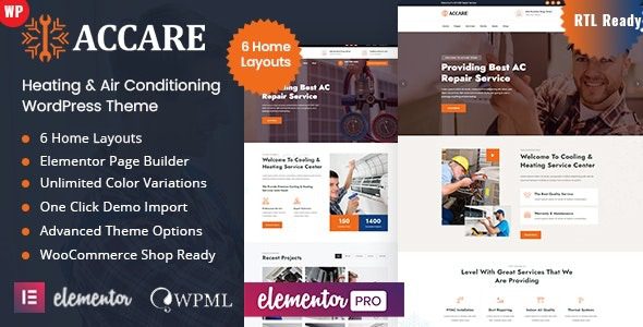 Accare v.1.2 Heating & Air Conditioning WordPress Theme