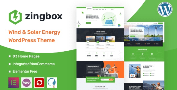 Zingbox v1.0.8 Wind & Solar Energy WordPress Theme