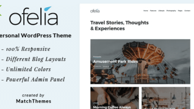 Ofelia Travel Personal WordPress Blog Theme Free Download