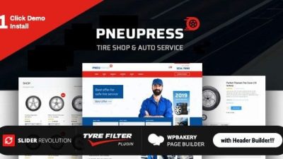 PneuPress (v2.7.0) Tire Shop and Car Repair WordPress Theme