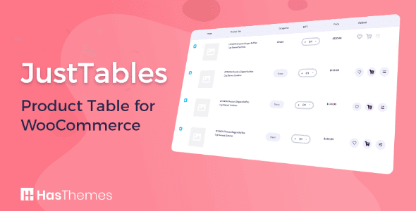 Fixed* JustTables Pro v1.4.4 WooCommerce Product Table