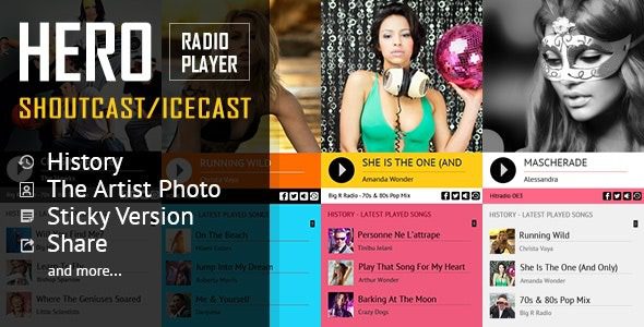 Hero (v4.4.2) Shoutcast and Icecast Radio Player With History