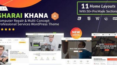 Sharai Khana Nulled Computer Repair & Multi-Concept Professional Services WordPress Theme Free Download