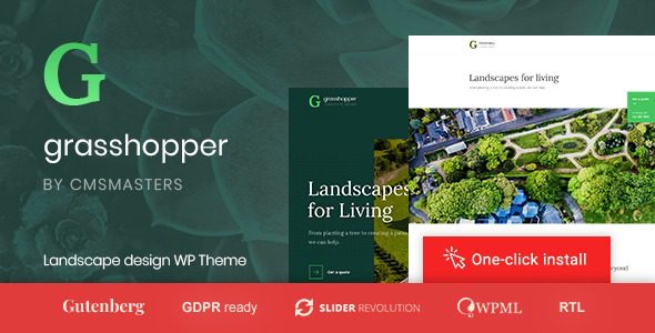 Grasshopper (v1.1.3) Landscape Design and Gardening Services WP Theme