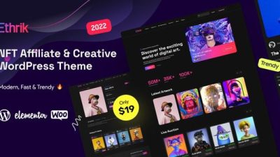Ethrik v2.1 Creative & NFT Affiliate WordPress Theme