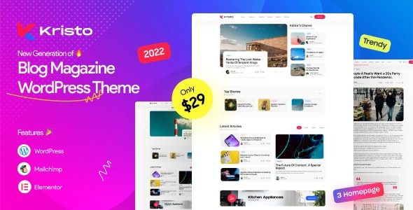 Kristo (v2.4) Modern Magazine WordPress Theme