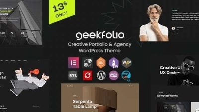 Geekfolio v1.0.7 Elementor Creative Portfolio & Agency WordPress Theme