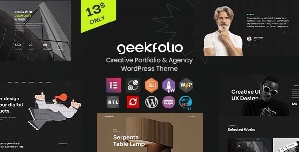 Geekfolio v1.0.7 Elementor Creative Portfolio & Agency WordPress Theme