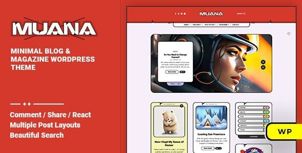 Muana (v.1.0.2) Blog & Magazine WordPress Theme