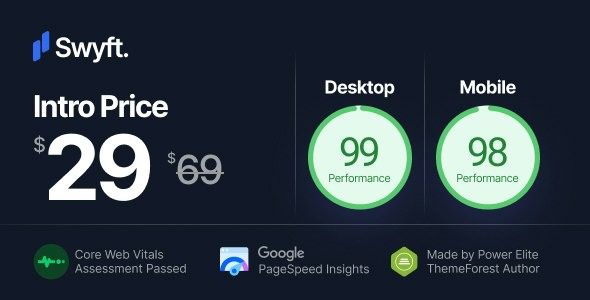 Swyft (v.1.0.2) PageSpeed Optimized WordPress Blog Theme
