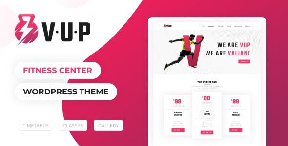 VUP v1.3 Fitness Center WordPress Theme