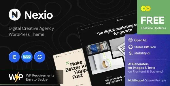 Nexio Digital Creative Agency WordPress Theme + AI v1.1.0