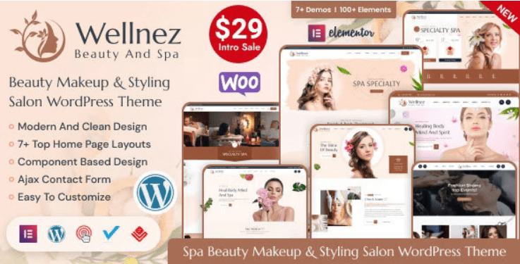 Wellnez (v2.2.9) Beauty Spa Wellness Salon WordPress Theme