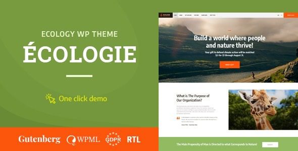 Ecologie (v1.1.1) Environmental NGO & Ecology WordPress Theme