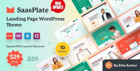 SaasPlate (v1.2.8) Landing Page WordPress Theme