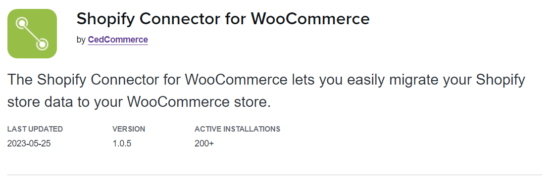 Shopify Connector for WooCommerce v1.0.0