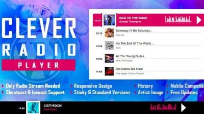 CLEVER v2.4.1 HTML5 Radio Player With History – Shoutcast and Icecast – WordPress Plugin