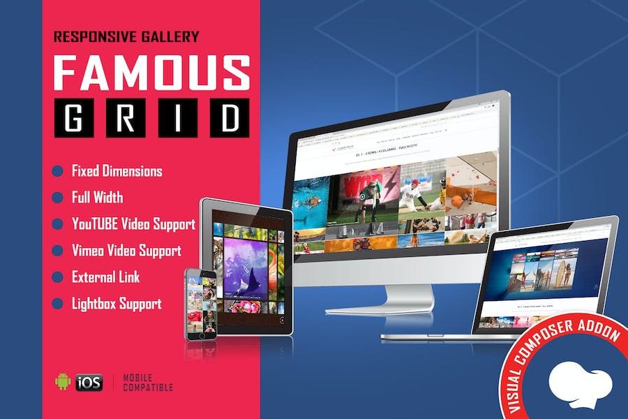 Famous (v1.4.0) Responsive Image & Video Grid Gallery for WPBakery Page Builder