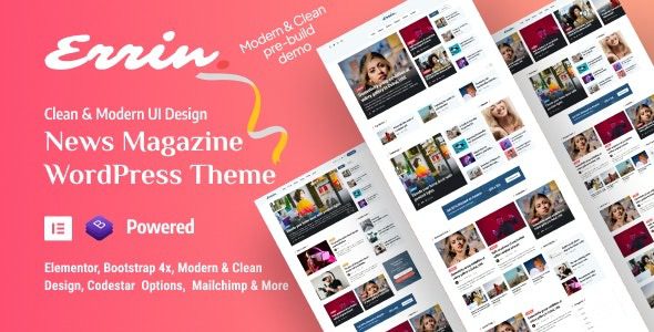 Errin v1.0.6 Personal Blog WordPress Theme