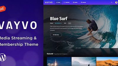 Vayvo v5.8 Media Streaming & Membership Theme