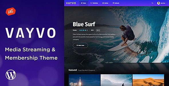 Vayvo v5.8 Media Streaming & Membership Theme