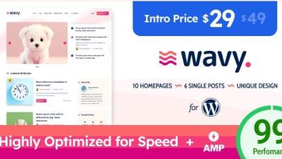 Wavy (v1.5.0) Modern & Lightweight Blog for WordPress