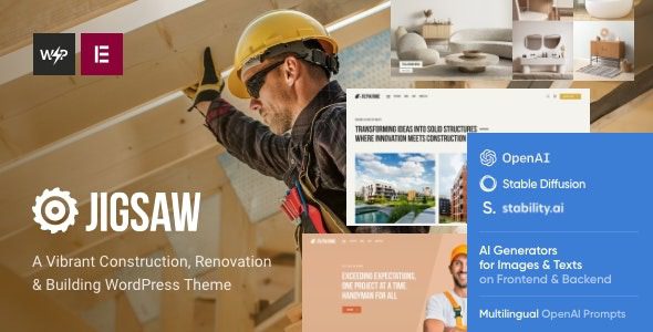 Jigsaw v1.0 Building & Construction WordPress Theme