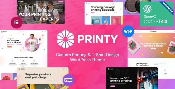 Printy v1.0 Custom Printing & T-Shirt Design WordPress Theme