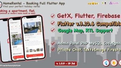 HomeRental v1.0.9 Booking Properties Full Flutter App with Chat | GetX | Web Admin Panel