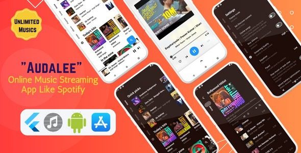 Audalee v1.5 Unlimited Music Streaming App | Flutter & Getx | Android & iOS
