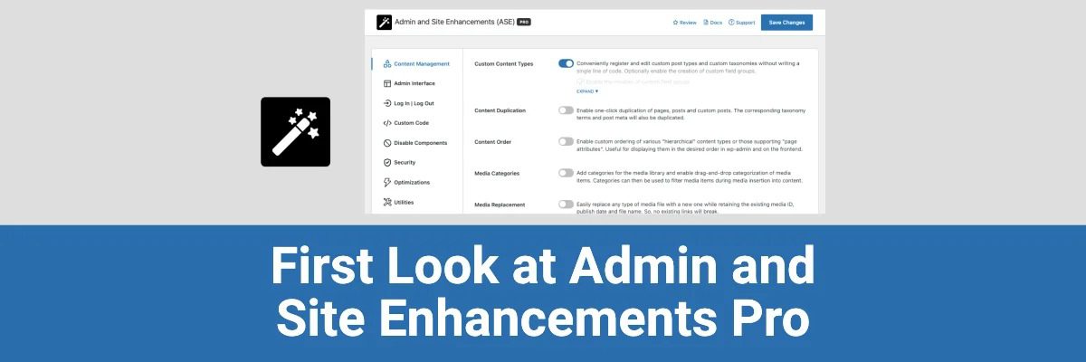 Admin and Site Enhancements (ASE) Pro v6.9.7 [Activated]