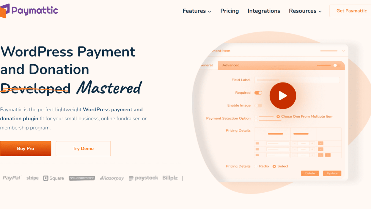Fixed* Paymattic Pro (v4.5.0) WordPress Payment and Donation