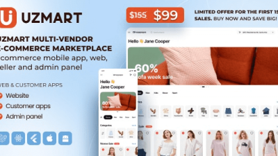 UzMart (v1.0) Multi-Vendor E-commerce Marketplace – eCommerce Mobile App, Web, Seller and Admin Panel