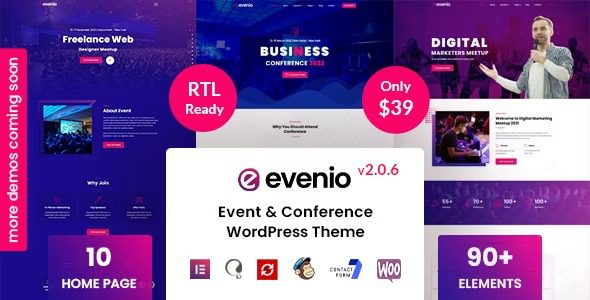 Evenio v2.0.7 Event Conference WordPress Theme
