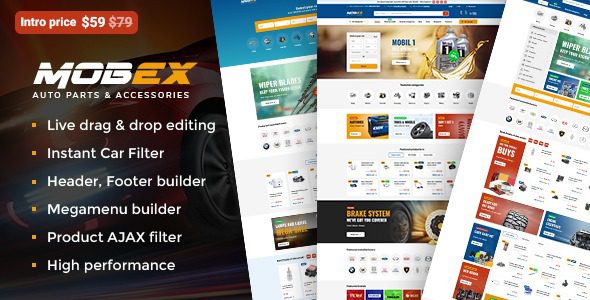 Mobex v1.9 Auto Parts WordPress Theme